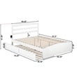 AFI Warren Solid Wood Queen Traditional Bed w/ Twin XL Trundle in White