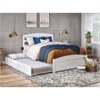AFI Warren Solid Wood Queen Traditional Bed w/ Twin XL Trundle in White