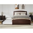 AFI Warren Solid Wood Queen Bed w/ Footboard & Twin XL Trundle in Walnut
