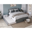 AFI Warren Solid Wood Queen Bed w/ Footboard & Twin XL Trundle in Gray