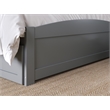 AFI Warren Solid Wood Queen Bed w/ Footboard & Twin XL Trundle in Gray