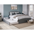 AFI Warren Solid Wood Queen Bed w/ Footboard & Twin XL Trundle in Gray