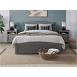 AFI Warren Solid Wood Queen Bed w/ Footboard & Twin XL Trundle in Gray