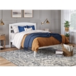 AFI Warren Solid Wood Full Platform Bed with USB Charging Station in White