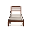 AFI Warren Solid Wood Twin Bed with Twin Trundle and USB Charger in Walnut