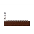 AFI Warren Solid Wood Twin Bed with Twin Trundle and USB Charger in Walnut