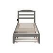 AFI Warren Solid Wood Twin Bed with Twin Trundle and USB Charger in Gray