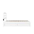 AFI Warren Solid Wood Full Bed with Twin Trundle and USB Charger in White
