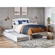 AFI Warren Solid Wood Full Bed with Twin Trundle and USB Charger in White