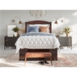 AFI Warren Solid Wood Twin Bed with Foot Drawer and USB Charger in Walnut