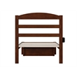 AFI Warren Solid Wood Twin Bed with Foot Drawer and USB Charger in Walnut