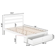 AFI Warren Solid Wood Storage Drawer Full Platform Bed in White