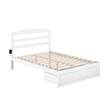 AFI Warren Solid Wood Storage Drawer Full Platform Bed in White