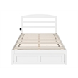 AFI Warren Solid Wood Storage Drawer Full Platform Bed in White