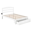 AFI Warren Solid Wood Storage Drawer Full Platform Bed in White