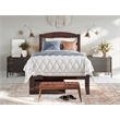 AFI Warren Solid Wood Twin Bed with 2 Storage Drawers in Walnut