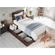 AFI Warren Solid Wood Twin Bed with 2 Storage Drawers in Walnut