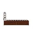 AFI Warren Solid Wood Twin Bed with 2 Storage Drawers in Walnut