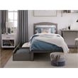 AFI Warren Solid Wood Twin Bed with 2 Storage Drawers in Gray