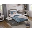 AFI Warren Solid Wood Twin Bed with 2 Storage Drawers in Gray