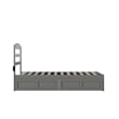 AFI Warren Solid Wood Twin Bed with 2 Storage Drawers in Gray