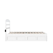 AFI Warren Solid Wood Full Bed with 2 Storage Drawers and USB Charger in White