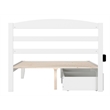 AFI Warren Solid Wood Full Bed with 2 Storage Drawers and USB Charger in White