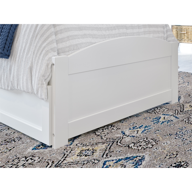 AFI Warren Solid Wood Twin XL Bed w/ Footboard & Twin XL Trundle in White