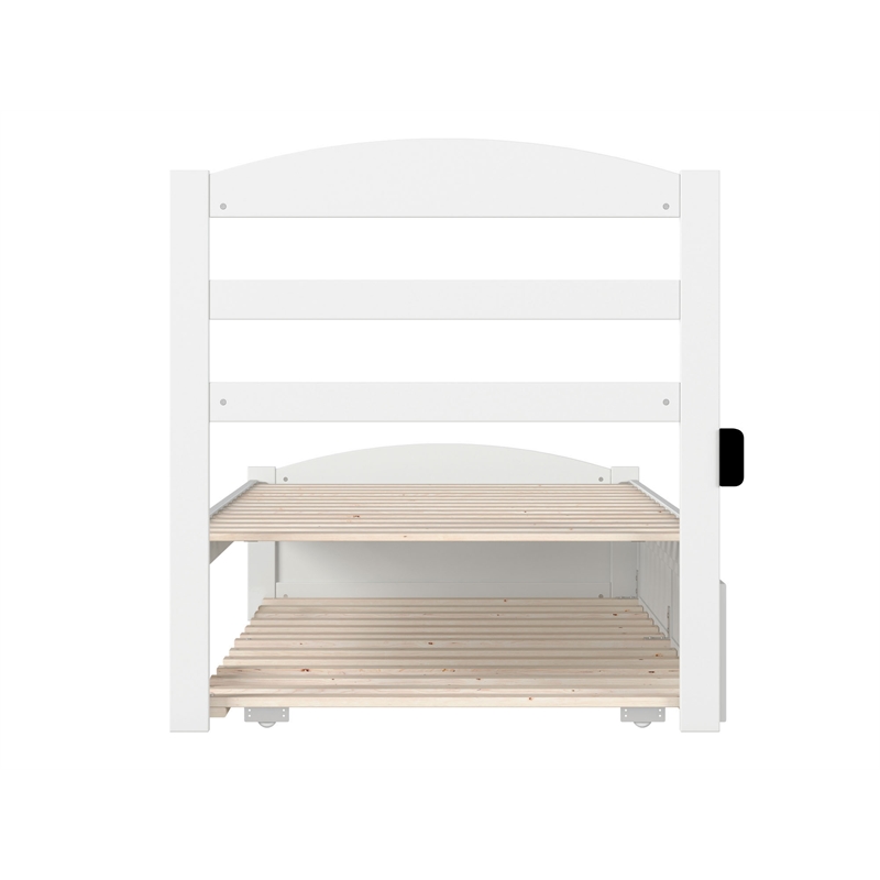 AFI Warren Solid Wood Twin XL Bed w/ Footboard & Twin XL Trundle in White