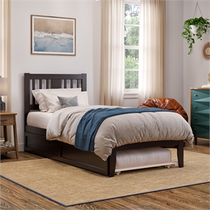 AFI Tahoe Solid Wood Twin XL Platform Bed with Twin XL Trundle in Espresso
