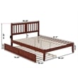 AFI Tahoe Solid Wood Twin XL Platform Bed with Twin XL Trundle in Espresso