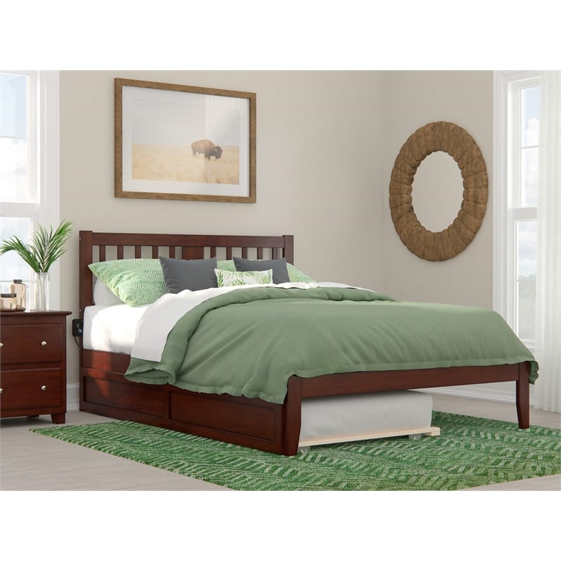 Tahoe Twin Solid Wood Platform Bed with Twin Trundle in Espresso