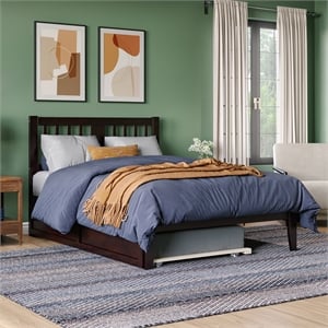 Tahoe Full Solid Wood Platform Bed with Twin Trundle in Espresso