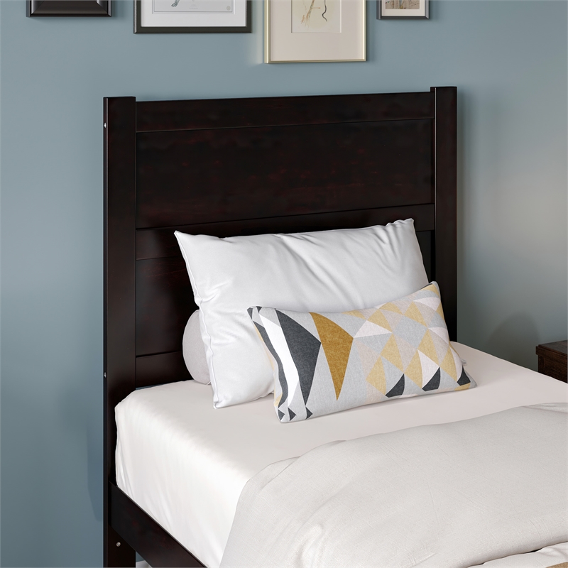 AFI NoHo Twin Solid Wood Bed with 2 Drawers in Espresso