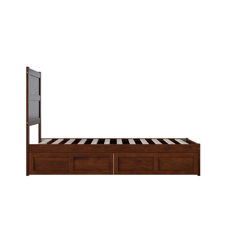 AFI NoHo Twin Solid Wood Bed with 2 Drawers in Espresso