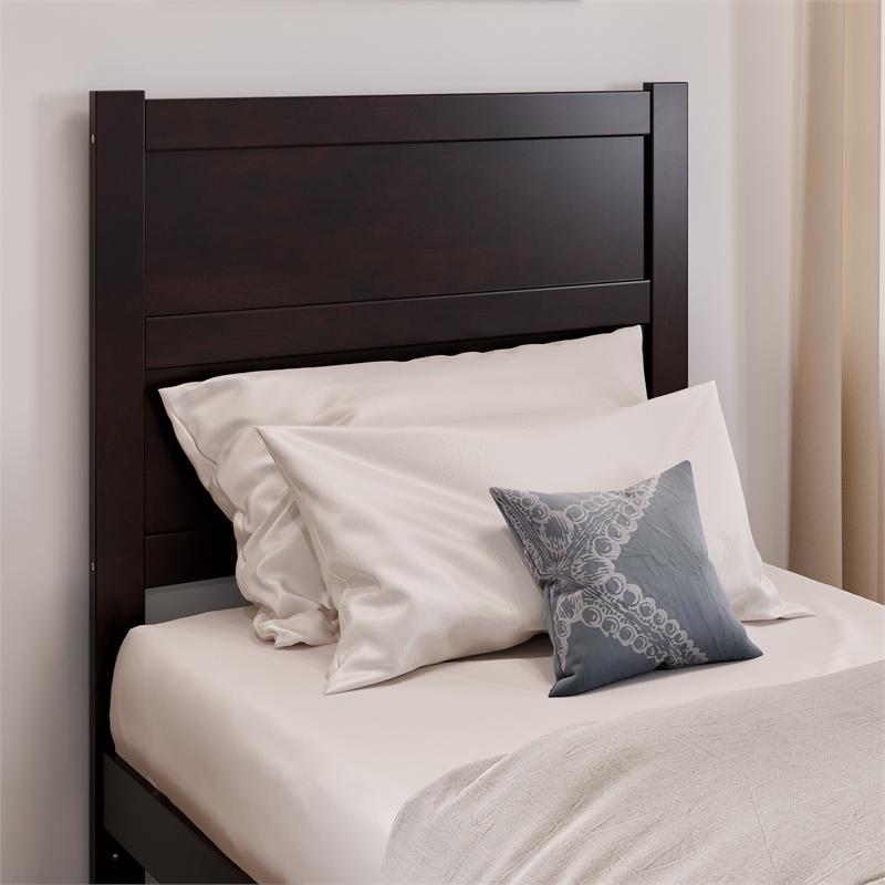 AFI NoHo Twin Extra Long Solid Wood Bed with 2 Drawers in Espresso