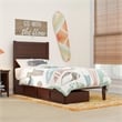 AFI NoHo Twin Extra Long Solid Wood Bed with 2 Drawers in Espresso