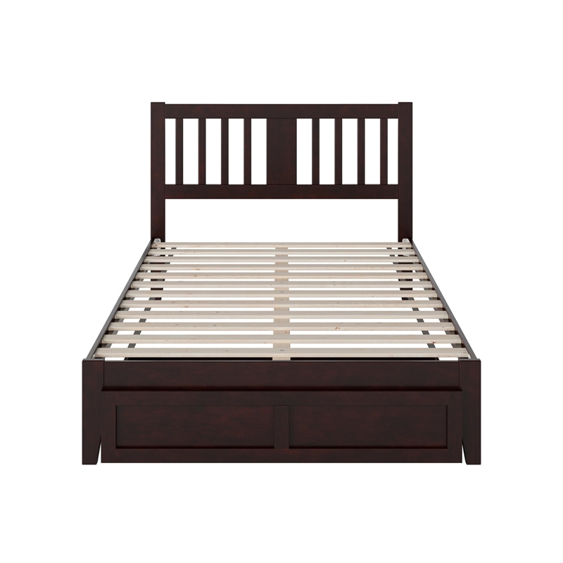 AFI Tahoe Full Solid Wood Platform Bed w/Foot Drawer in Espresso