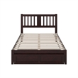 AFI Tahoe Full Solid Wood Platform Bed w/Foot Drawer in Espresso