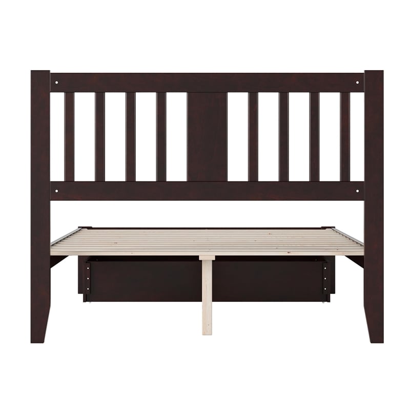 AFI Tahoe Full Solid Wood Platform Bed w/Foot Drawer in Espresso