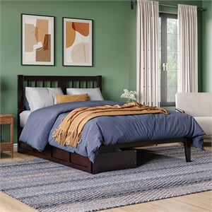 AFI Tahoe Full Solid Wood Platform Bed with 2 Drawers in Espresso