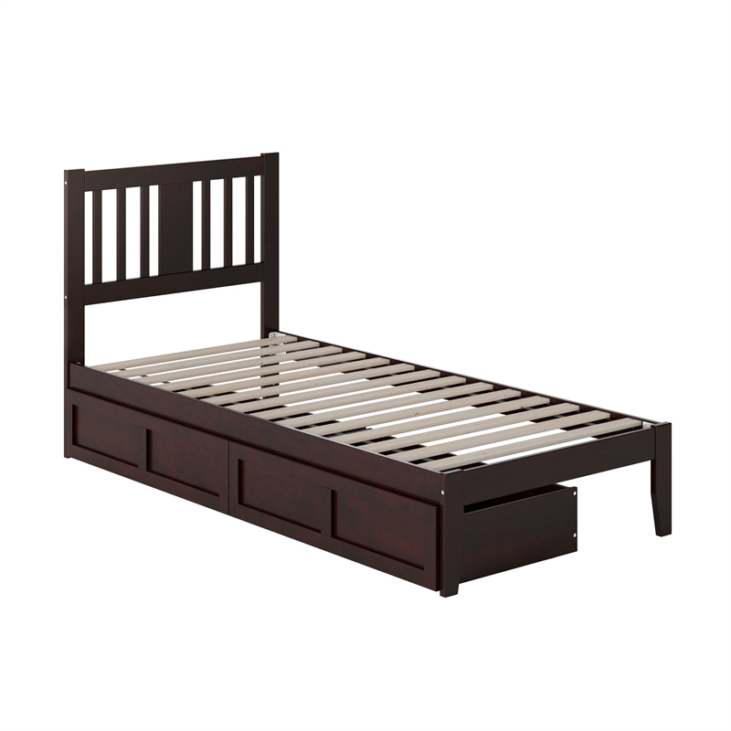 AFI Tahoe Twin XL Wood Platform Bed with 2 Drawers in Espresso