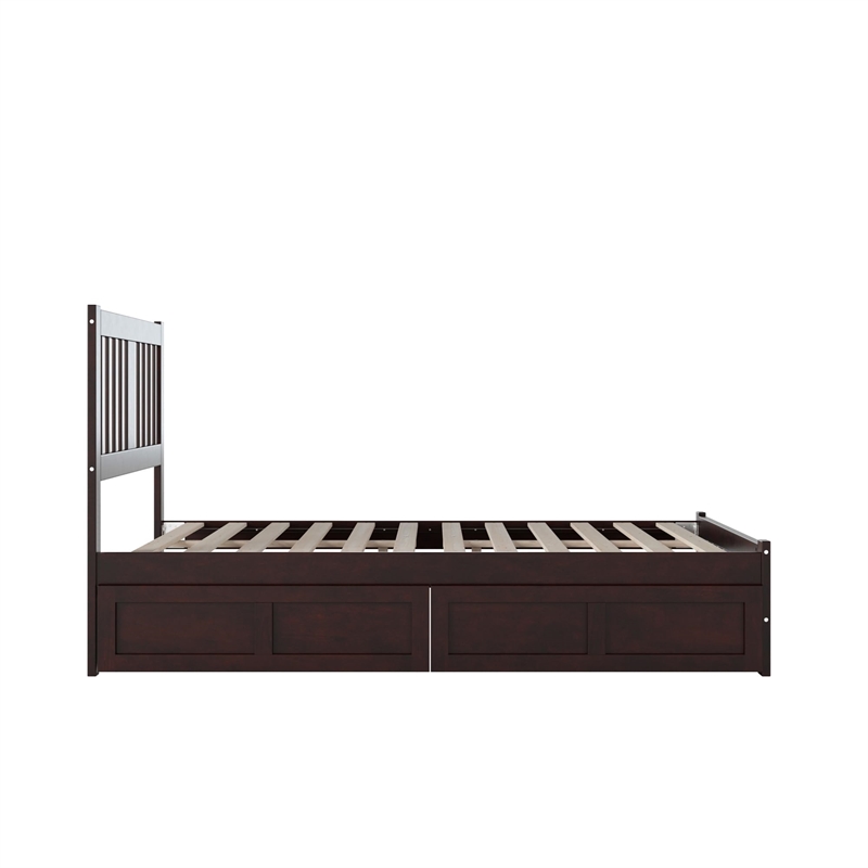 AFI Tahoe Solid Wood Twin XL Platform Bed with Footboard & 2 Drawers in Espresso
