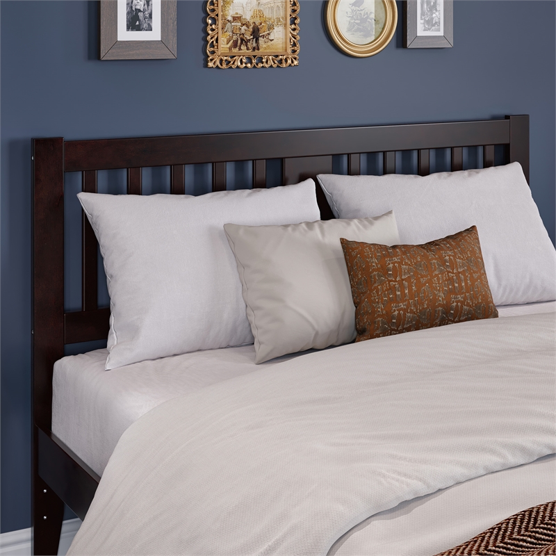 AFI Tahoe Solid Wood Queen Platform Bed with Footboard and 2 Drawers in Espresso