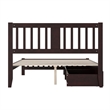AFI Tahoe Solid Wood Queen Platform Bed with Footboard and 2 Drawers in Espresso