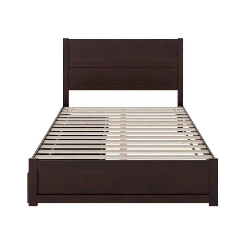 AFI NoHo Queen Wood Bed with Footboard and 2 Drawers in Espresso