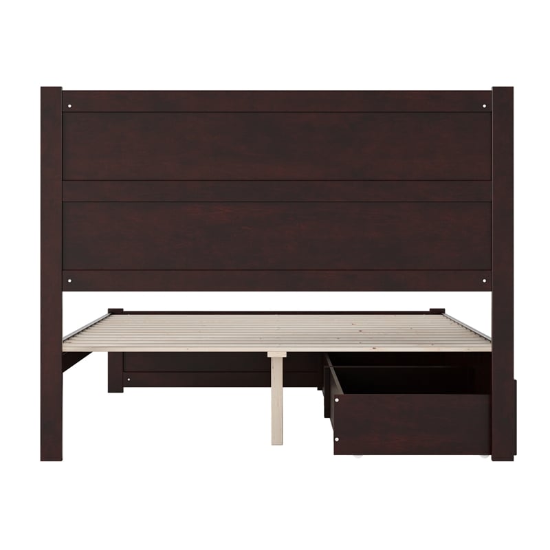 AFI NoHo Queen Wood Bed with Footboard and 2 Drawers in Espresso