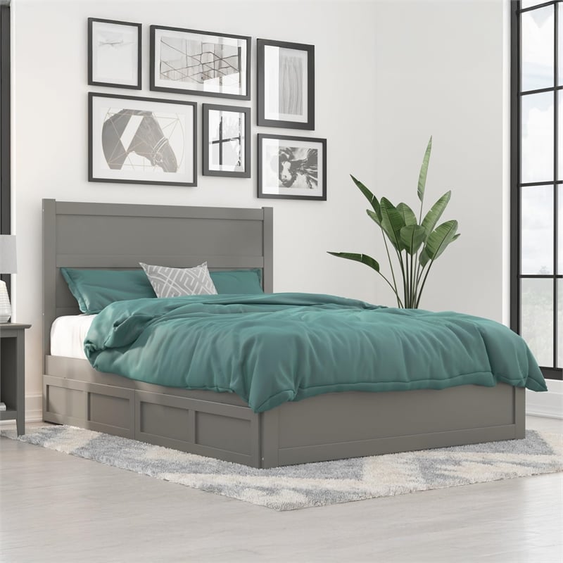 AFI NoHo Queen Wood Bed with Footboard and 2 Drawers in Espresso