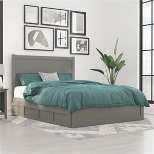 AFI NoHo Queen Wood Bed with Footboard and 2 Drawers in Espresso