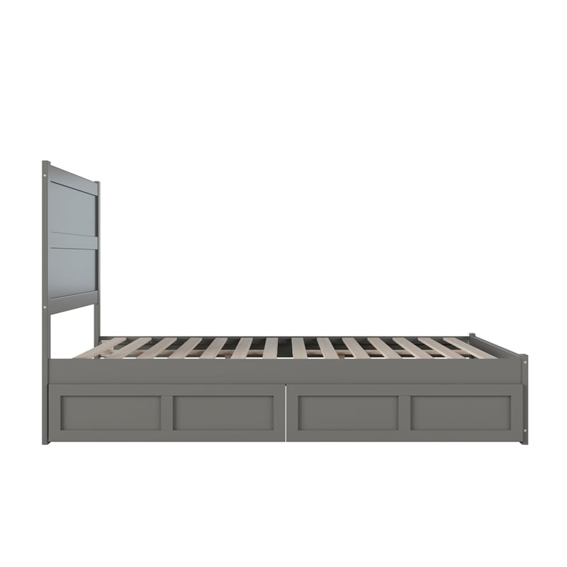 AFI NoHo Queen Wood Bed with Footboard and 2 Drawers in Espresso